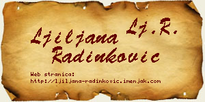 Ljiljana Radinković vizit kartica